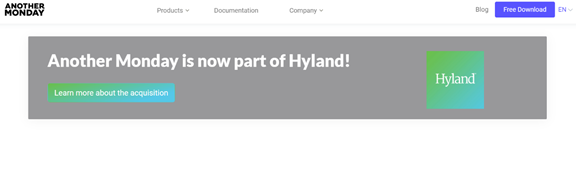 軟件巨頭Hyland宣布收購RPA廠商Another Monday