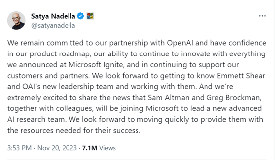官宣！Sam Altman加入微軟，OpenAI臨時CEO曝光，回顧董事會‘’政變‘’始末