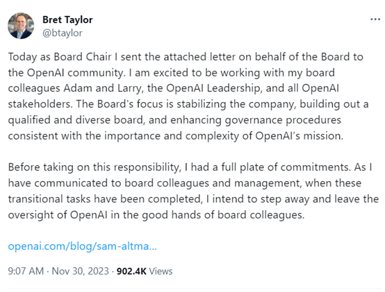 OpenAI公布CEO和董事會成員：微軟加入，Ilya出局