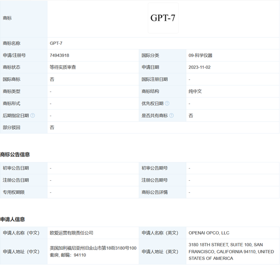 OpenAI在中國，申請GPT-6、GPT-7商標