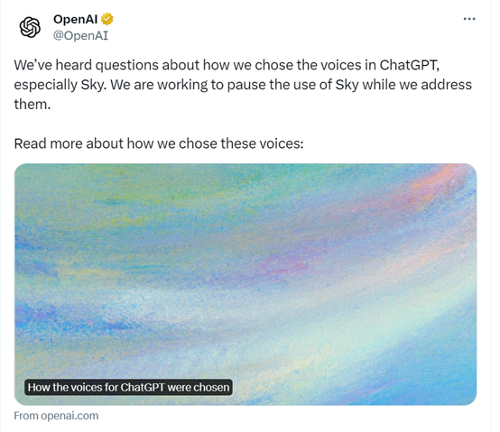 好萊塢巨星指控OpenAI，ChatGPT山寨她的聲音