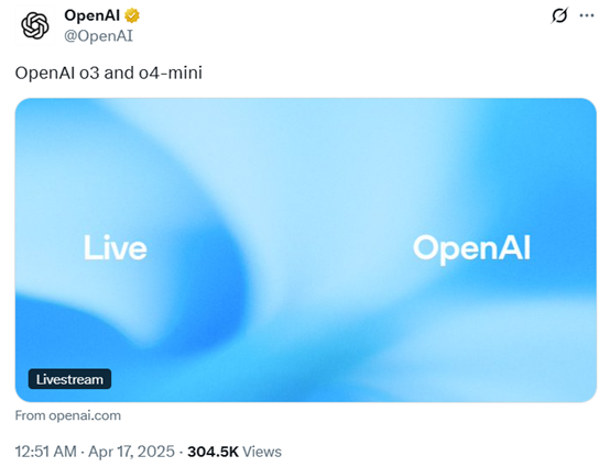 剛剛，o4-mini發布！OpenAI史上最強、最智能模型